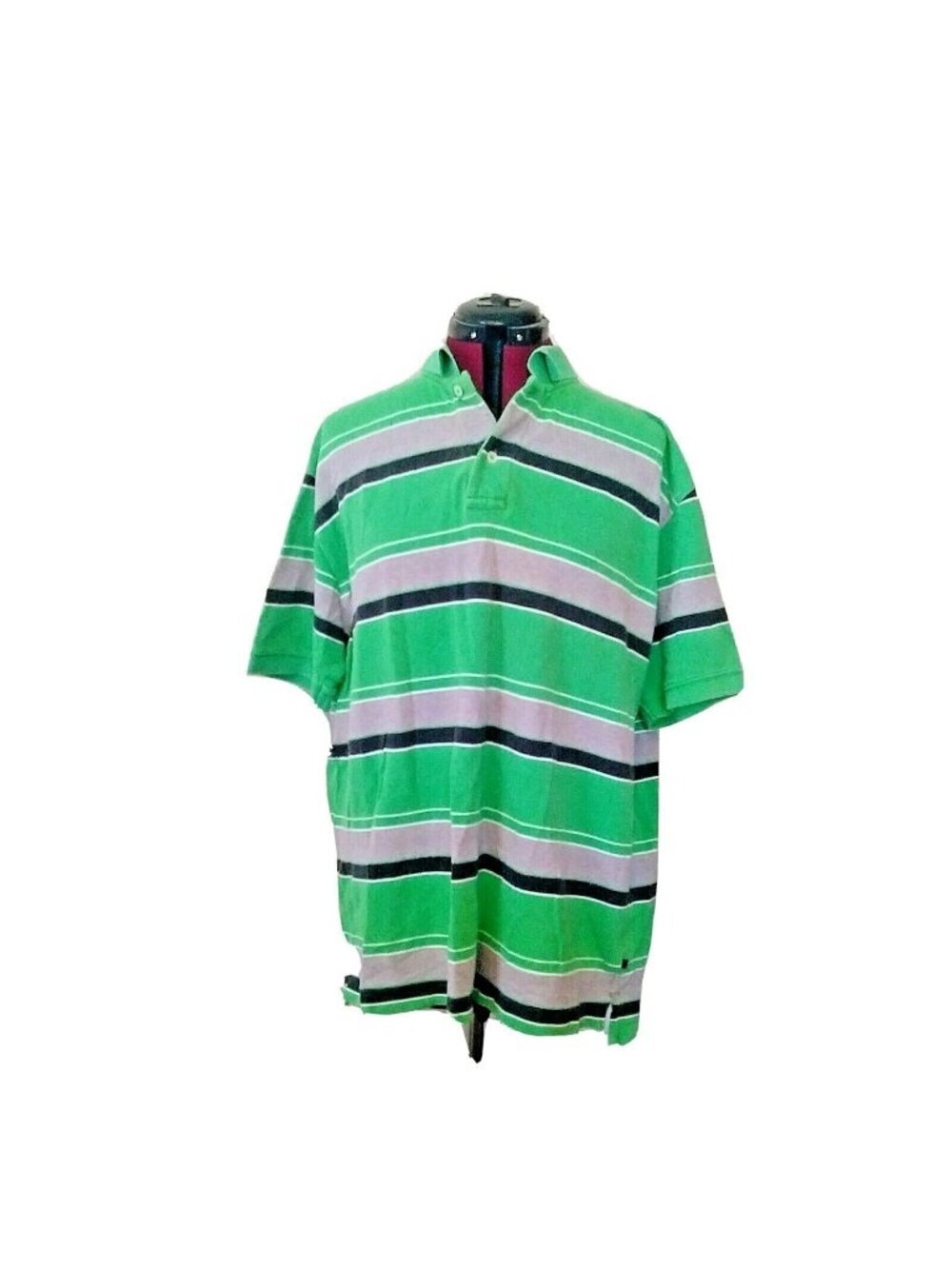 Gap Polo Shirt Men’s XL Multicolor Striped Classic Fit Side Split Collar